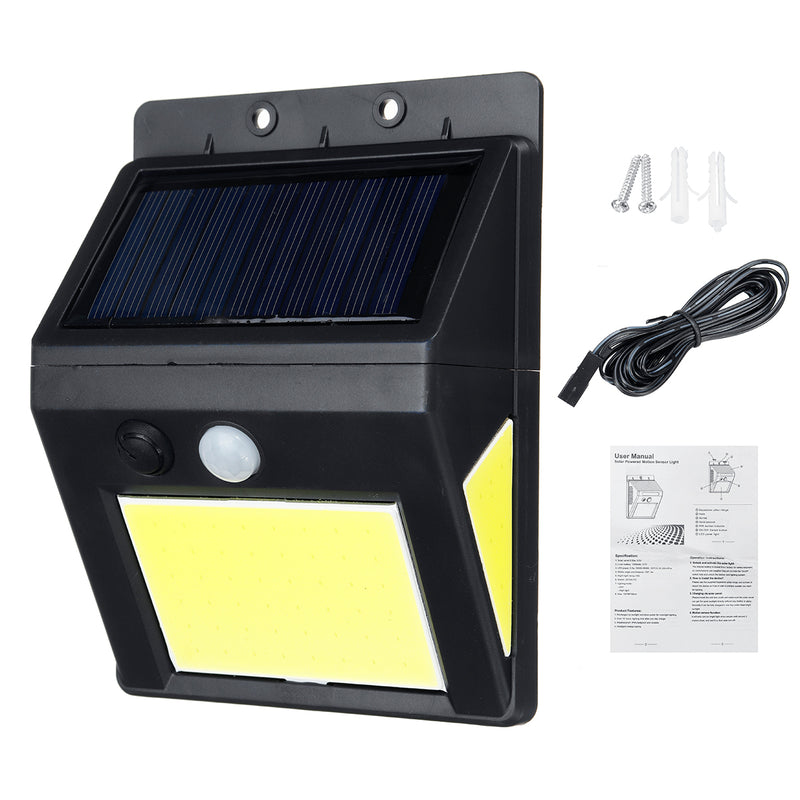 48+6+6 COB Solar Power White Light Garden Wall Lamp Outdoor Waterproof Energy Saving Yard Lights