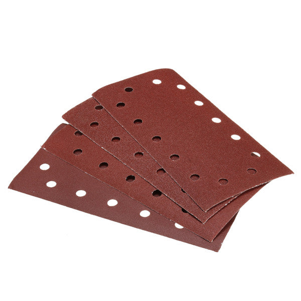 10pcs 115mm x 230mm 14 Holes Abrasive Sanding Paper 60/80/120/240 Grit Sand Paper