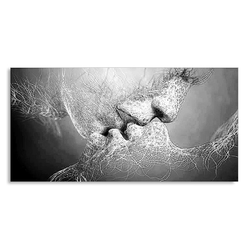 Black & White Love Kiss Wall Art Picture Print Abstract Arts on Paintings For Room Decorations