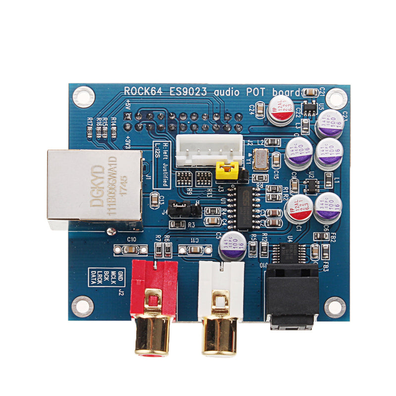 Rock64 Stereo Audio Receiver Module Board For ESS ES9023 Sabre DAC HiFi Sound Quality