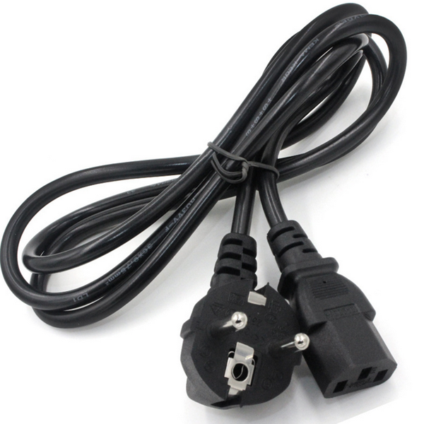 1.5m AC EU 3 Pins Plug VDE Power Supply Adapter Cord Cable PVC Power Adapter Connector Line