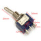 Wendao SMT-202 ON/ON AC 125V 6A 6 Pins Toggle Rocker Switch 10pcs