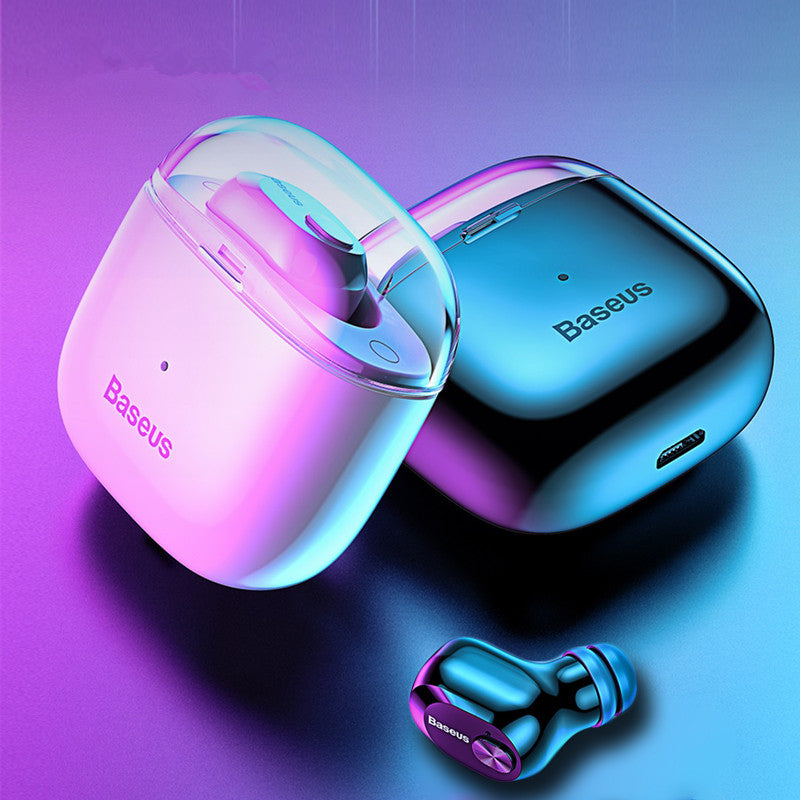 Baseus A03 Wireless bluetooth 5.0 Earphone Single Mini Invisible HiFi 6D DSP Noise Cancelling Headphone with Mic Charging Box