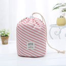 Oxford Cloth Travel Cosmetic Organizer Color Cylinder Drawstring Cosmetic Bag