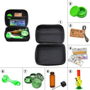 8Pcs/set Portable S moking Pipes Bag Set (Silicone Pipes + Four-layer T obacco Grinders Crusher Box + Glass Bottle + Silicone Oil Box + Acrylic S moking Pipe + Filter Paper+Bag)