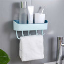Punch-free Plastic Bathroom Shelf Shower Shampoo Holder Storage Rack Organizer