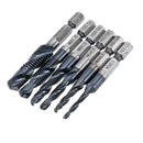 Drillpro HRC89 M3-M10 Combination Drill Tap Bit Set TiAlN Coated Deburr Countersink Bits