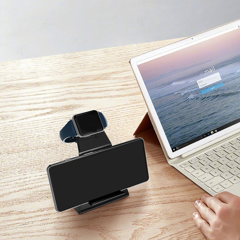 LEORY 2 In 1 Anti Skid Phone Holder Watch Holder For iPhone Samsung Apple Watch Series