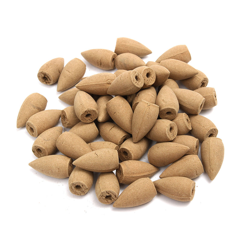 50Pcs/Bag Backflow Incense Cones Sandalwood Jasmine Lavender Wormwood Lily Fragrant Burner Cone