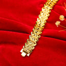 18K Gold Plated Flower Shape Male Bracelet