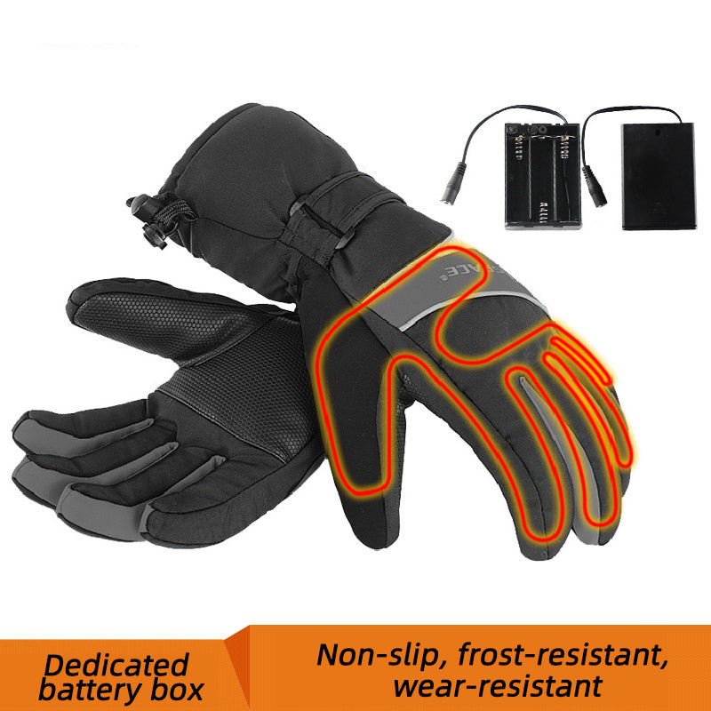 Winter Thermal Electric Warm Heated Heating Gloves Mitten Ski Waterproof Sport
