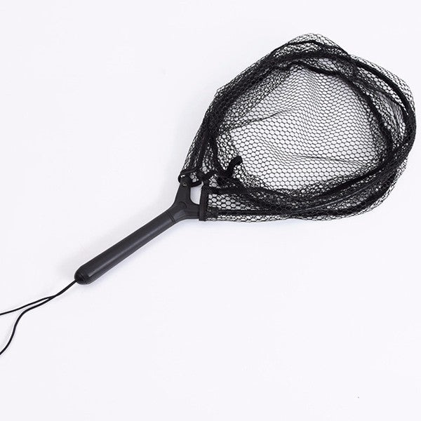 63CM Black ABS Alloy Nylon Fly Fishing Landing Handle Net Fishing Net Tackle Tool