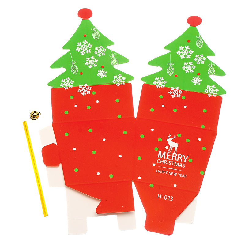 Christmas Tree Shaped Gift Cookie Candy Carrier Boxes Favor Bag Xmas Party Decorations