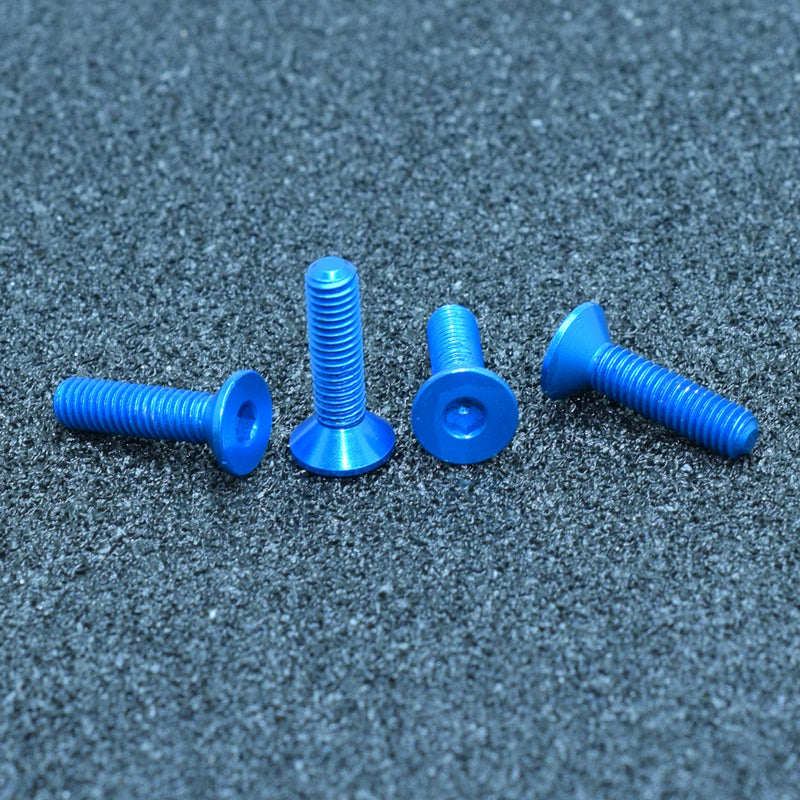 Suleve M3AH9 10Pcs M3x12mm Flat Countersunk Head Hex Socket Screw 7075 Aluminum Alloy Metric  Bolt Screws