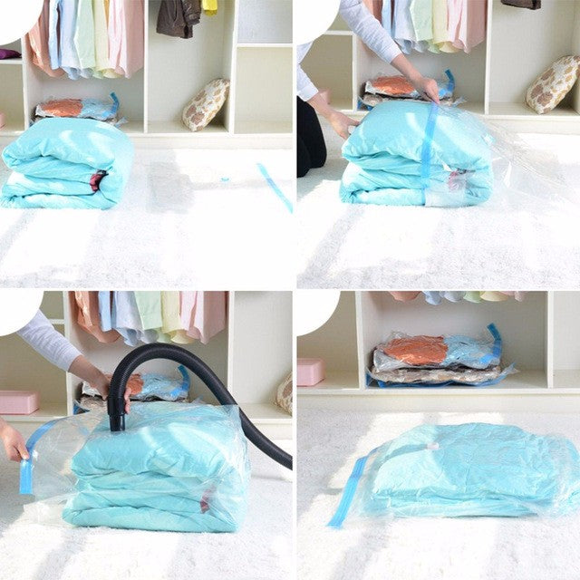KCASA Vacuum Compress Bag Vacuum Storage Bag Save Space Saving Seal Quilts Clothes Holder Organizer
