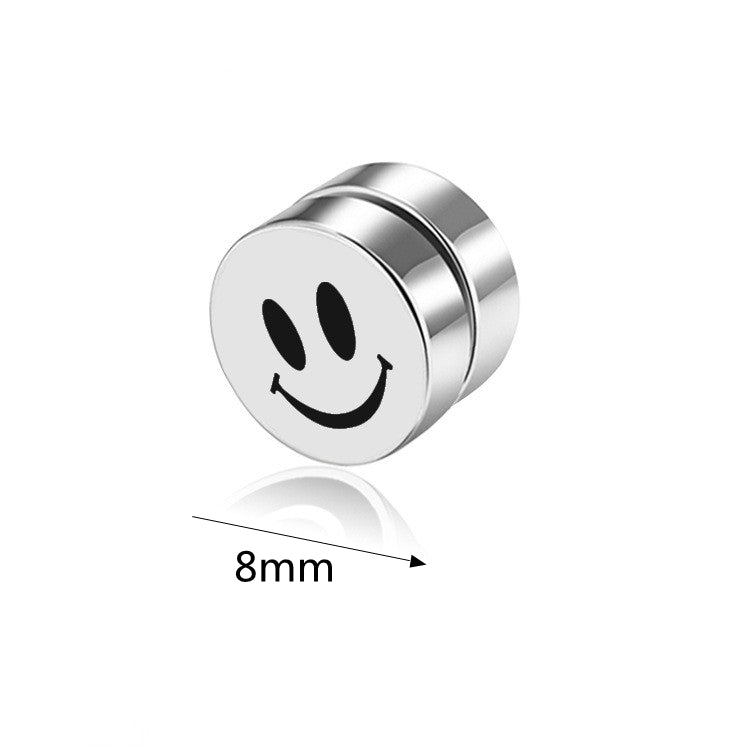 Fashion Magnetic No Pierced Mens Earring Stainless Steel Round Clip On Stud Earrings for Women