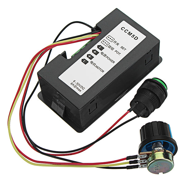 CCM5D DC 6V-30V 6A DC Motor Speed Controller LED Display PWM Variable Speed Regulator With Shell