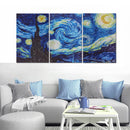 3Pcs Starry Night Waterproof Picture Canvas Paint Wall Art Poster Home Decorations