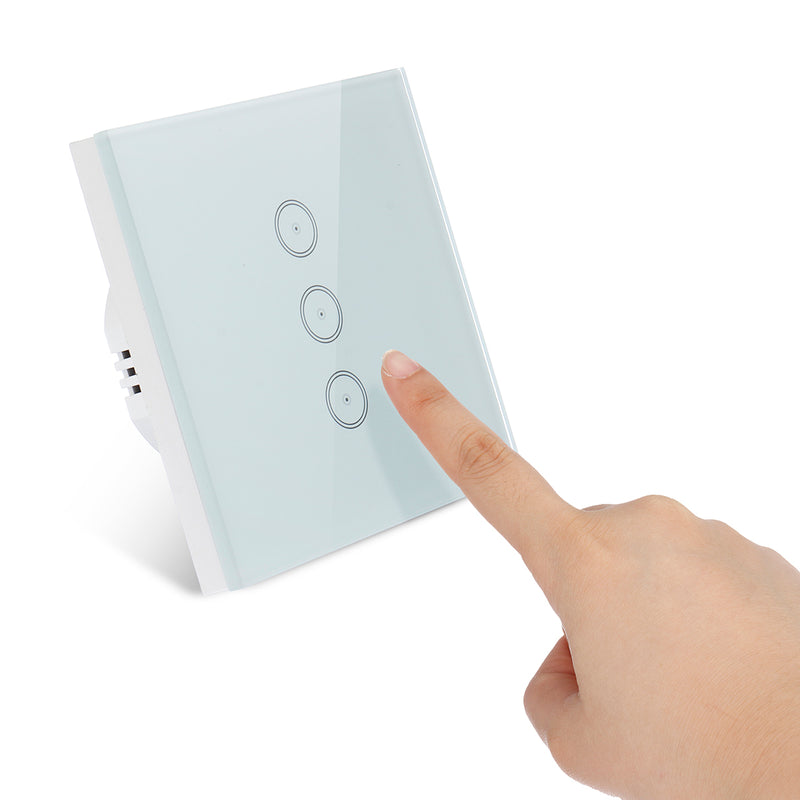 1/2/3 Gang WIFI Smart Voice Control Glass Panel Switch EU Plug Waterproof Glass Touch Screen Support Alexa Google Timer Switch
