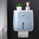 Double Layer Waterproof Wall Mount Toilet Paper Holder Shelf Toilet Paper Tray Roll Paper Tube Storage Box Tray Tissue Box