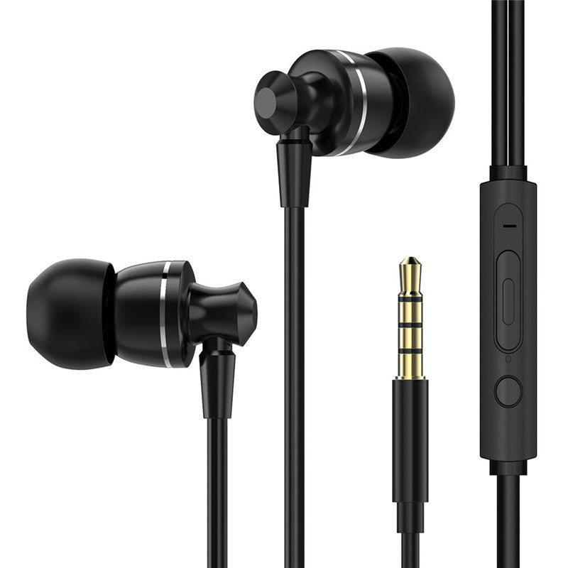 PTM D11 Super Bass Earphone Sport Noise Canceling Volume Control Headset Metal Headphone