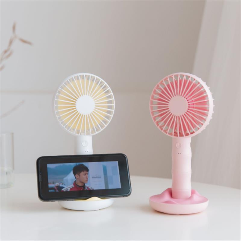 Well Star WT-F13 Portable Handheld Mini Fan USB Rechargeable Fan with Base Strong Wind Small Fan Mini Desktop Mobile Phone Holder Fans