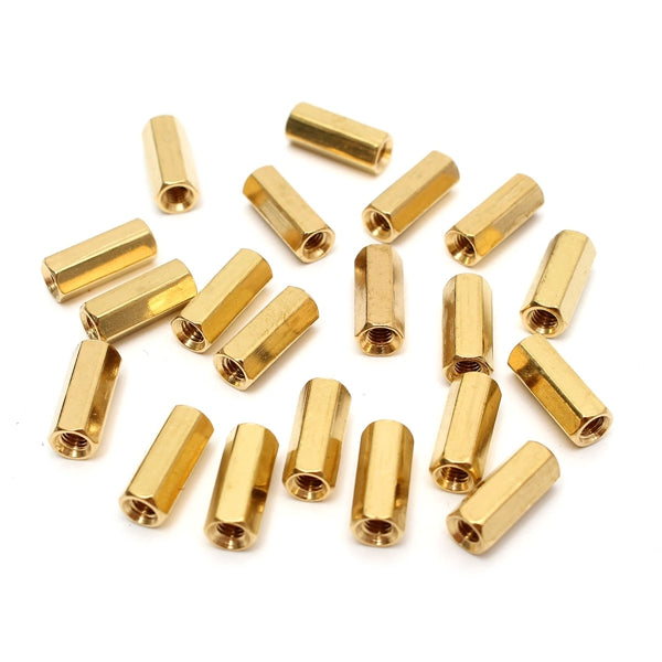 20pcs M3 12mm PCB Circuit Board Female Brass Hex Nut Standoffs Spacer