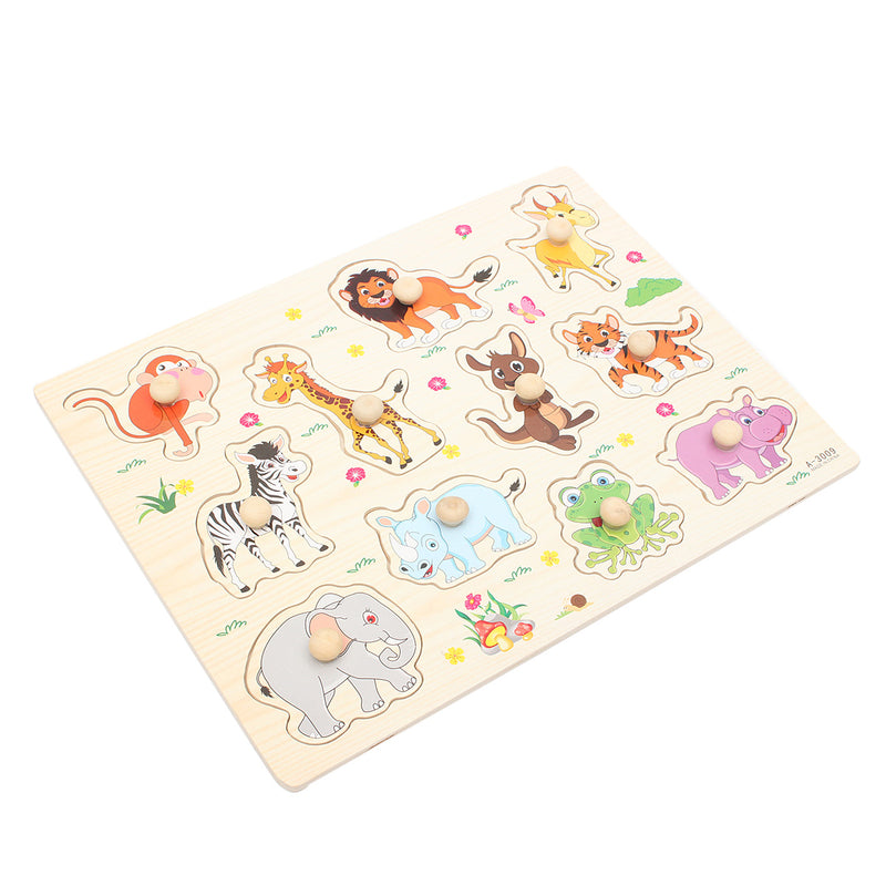 Zoo Animals Wooden Jigsaw Children Kids Baby Learning Educational Puzzle Toy