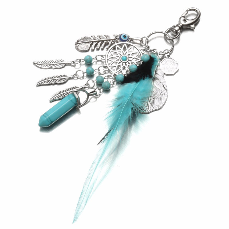 Tassel Feather Keychain Key Ring Bags Pendant