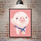 Miico Hand Painted Oil Paintings Cartoon Pig Paintings Wall Art For Home Decoration