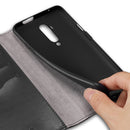 For OnePlus 7T Pro Case Bakeey Flip with Stand Card Slots PU Leather Full Cover Shockproof Soft Protective Case