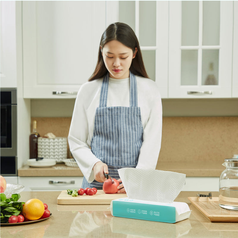 UJ 6 Packs Original Pulp Square Tissue Bathroom Tissue Extractable Facial Makeup Cleansing Absorbent Towel from Xiaomi Youpin