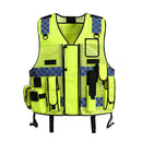 Mesh Breathable Fluorescent Yellow Safety Clothing Safety Adjustable Hi-Vis Safety Vest High Reflective Jacket Security Cloth and Pocket
