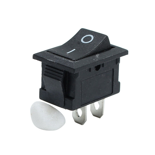 100pcs Black Push Button Mini Switch 6A-10A 110V 250V KCD1-101 2Pin Snap-In On/Off Rocker Switch