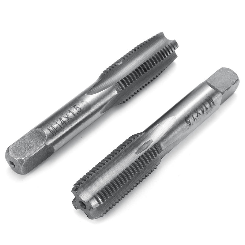 2pcs M12-M20 1.5mm Pitch High Speed HSS Right Hand Straight Fine Screw Tap Metric Tool