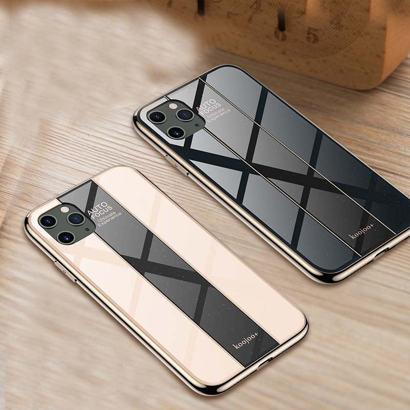 Bakeey Luxury Plating Anti-scratch Tempered Glass Protective Case for iPhone 11 Pro Max 6.5 inch