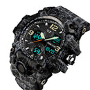 SKMEI 1155B Military Camouflage Waterproof Multi-function Outdoor Dual Digital Watch Men Watch