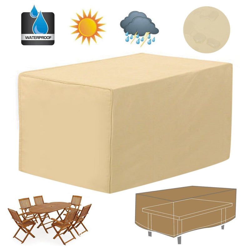 Rectangular Patio Coffee Side Table Chair Covers 48" Large Garden Outdoor Waterproof Furniture Protection