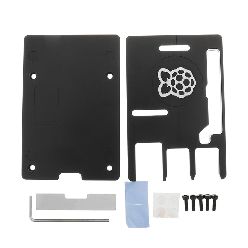 Ultra-thin Aluminum Alloy CNC Case Support GPIO Ribbon Cable For Raspberry Pi 3 Model B+