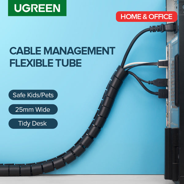 Ugreen 15mm Cutable Cable Holder Organizer Diameter Flexible Spiral Tube Cable Organizer Wire Management Cord Protector Cable Winder