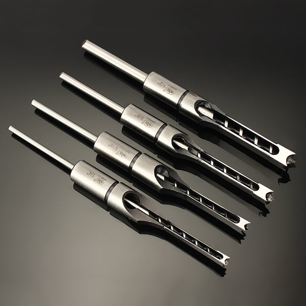 6.35/7.94/9.5/12.7mm Woodworking Square Hole Drill Bit Mortising Chisel 1/4 to 1/2 Inch