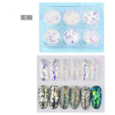 6Pcs 3D Glass Glitter Nail Sequins Set Aurora Shimmer Nail Decoration Nail DIY Art Decoration