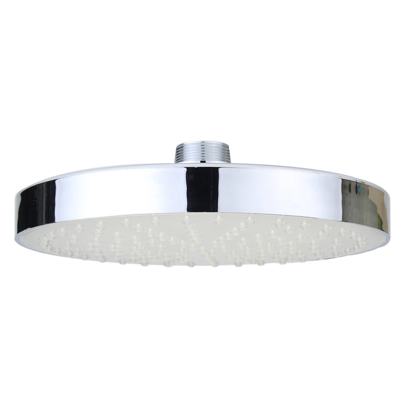 360 Adjustable 8 Inch LED Round Chrome Rain Bathroom Shower Head Rainfall 7 Color Changing Bath