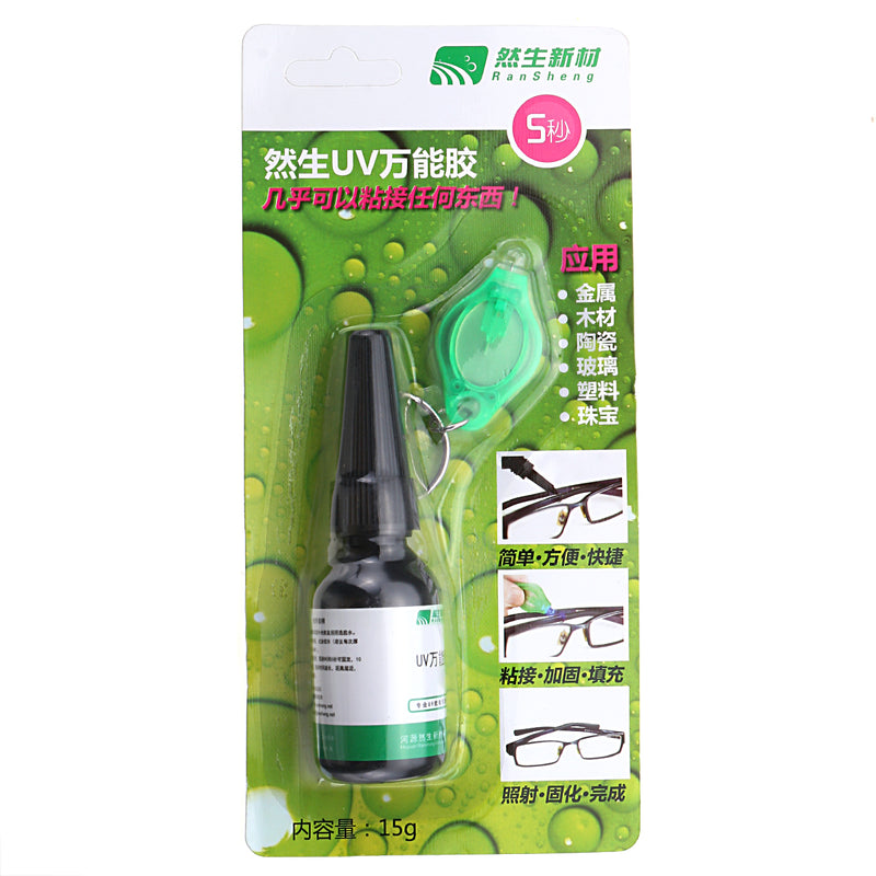 UV Light Cure Glue Adhesive Ultraviolet Ray Curing Multi Material Purpose Fix Fill Seal Repair DIY
