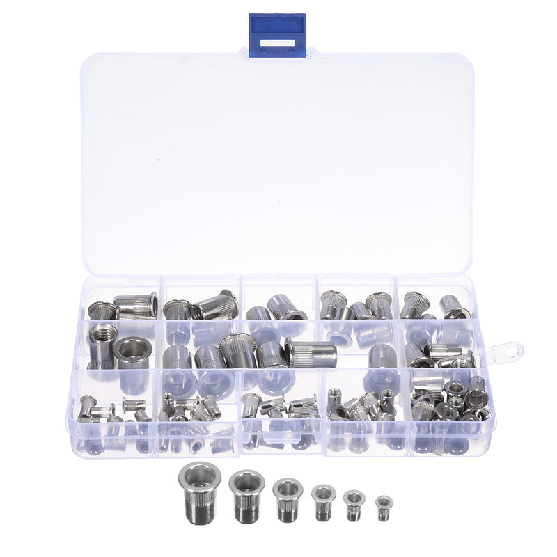 93Pcs Stainless Steel Rivet Nut Rivnut Insert Nutsert KIT M3 M4 M5 M6 M8 M10