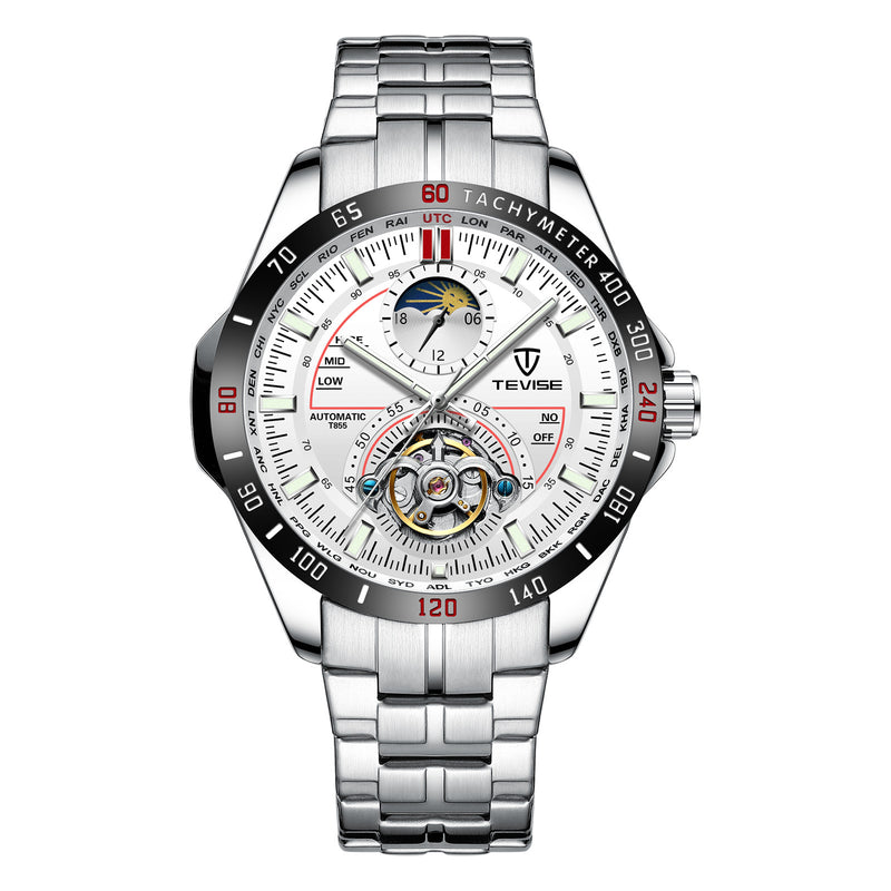 TEVISE T855 Waterproof Full Steel Automatic Mechanical Watch Business Style Men Watch