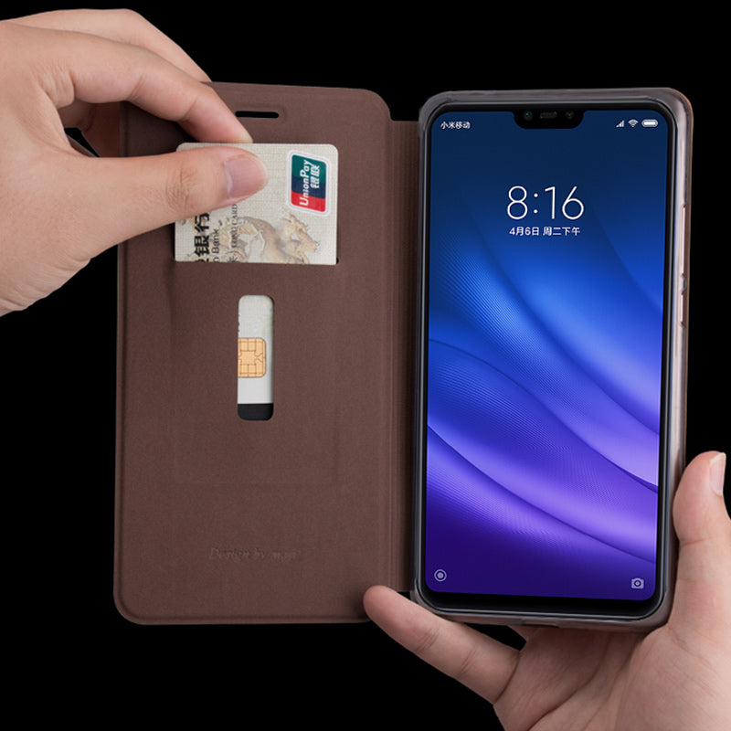 MOFI Shockproof PU Leather Flip Card Slot With Stand Full Body Protective Case For Xiaomi Mi8 Lite