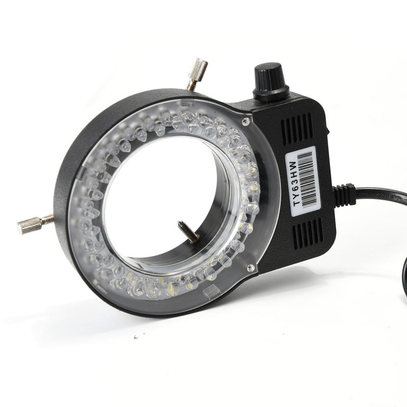 110V-220V 56 LED Ring Light for Stereo Microscope  White LED Bulbs  0-100% Brightness Adjustable