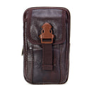 Leather Waist Bag Wallet Coin Storage Bag Double Layer Pack Phone Bag