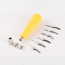 Stainless Steel Wood Carving Knife Paper Carving Chisel Hand Tools Handle + 6 Cutter Heads